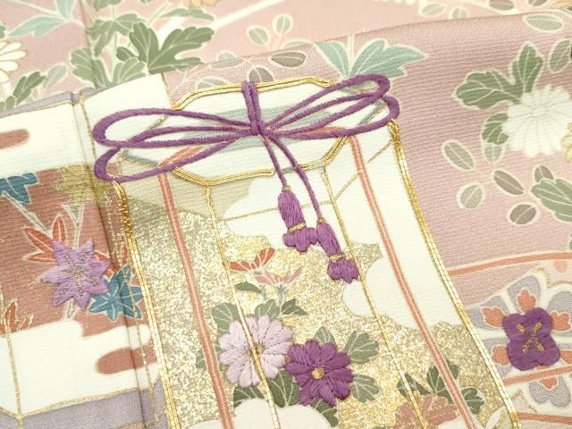 平和屋着物○京の名門 じゅらく謹製 帝王紫 訪問着 駒刺繍 百合