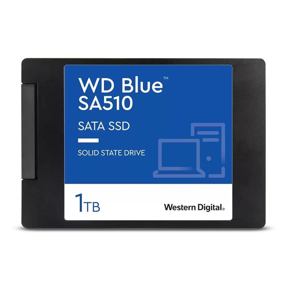 Western Digital 1TB WD Blue SA510 SATA Internal Solid State Drive SSD - SATA III 6 Gb|s 2.5 |7mm Up to 560 MB|s - WDS100T3B0A