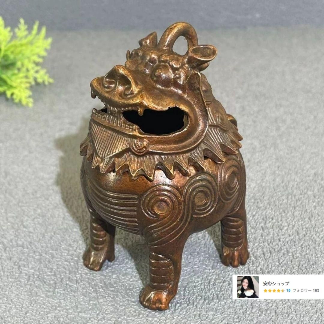 銅製 神獣香炉 塔香炉 茶道茶寵 香道具 装飾品 工芸品 置物