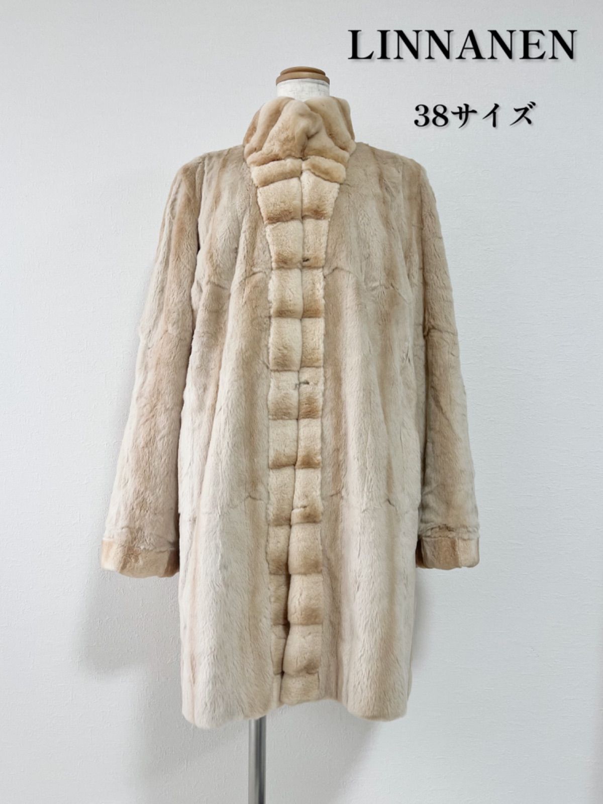 LINNANEN 38サイズ リバーシブル ファーコート シルク ラビット - メルカリ