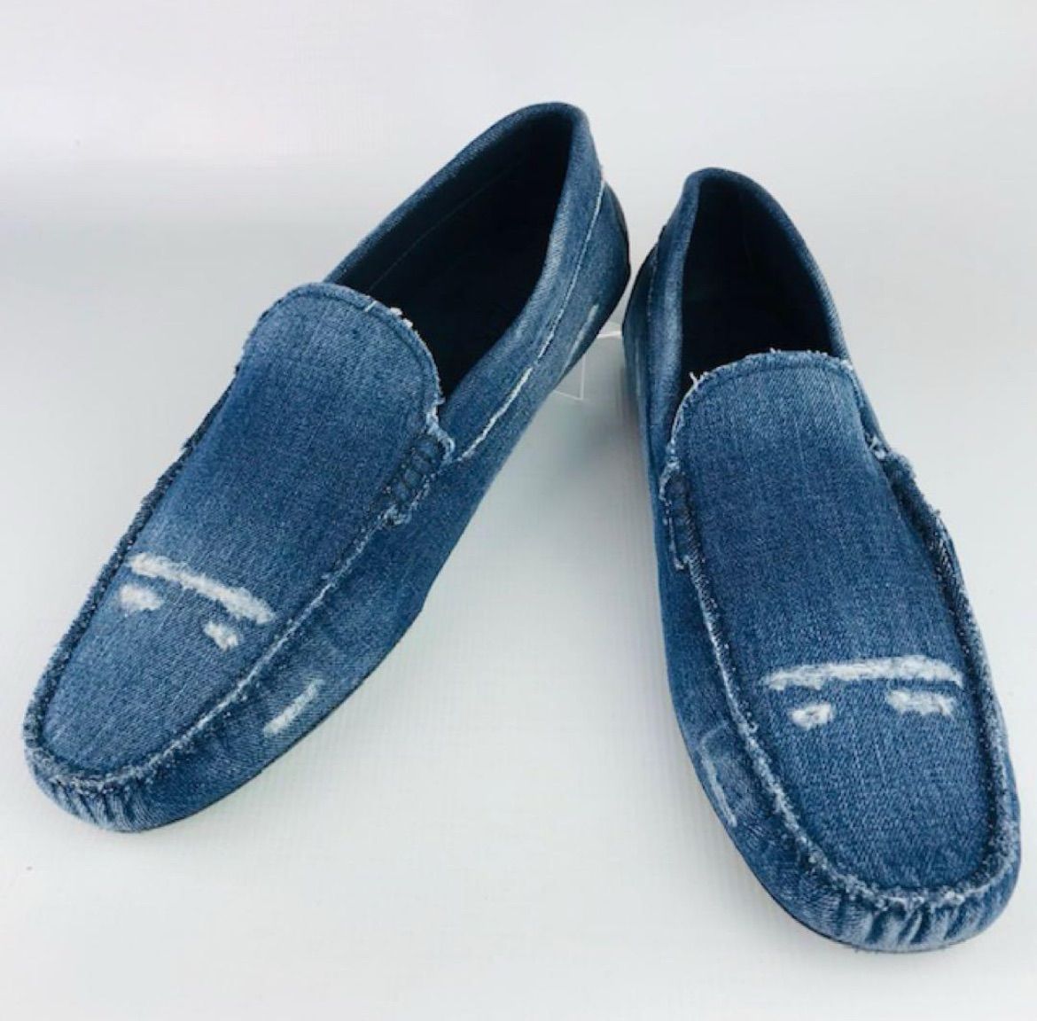 新品未使用☆TOD'S☆トッズ・メンズ レザー ダメージ加工デニム地