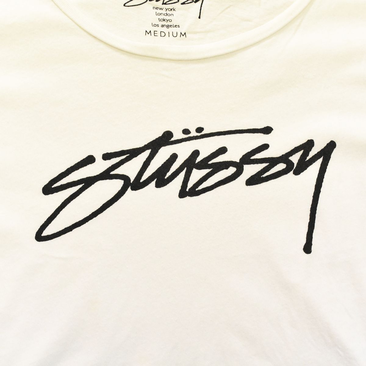 人気】 ステューシー STUSSY 短丈 ロゴ プリント 半袖 Tシャツ M 