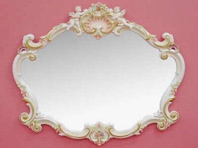ギャラリー製高級ミラーロココ調壁掛け鏡ウォールミラー