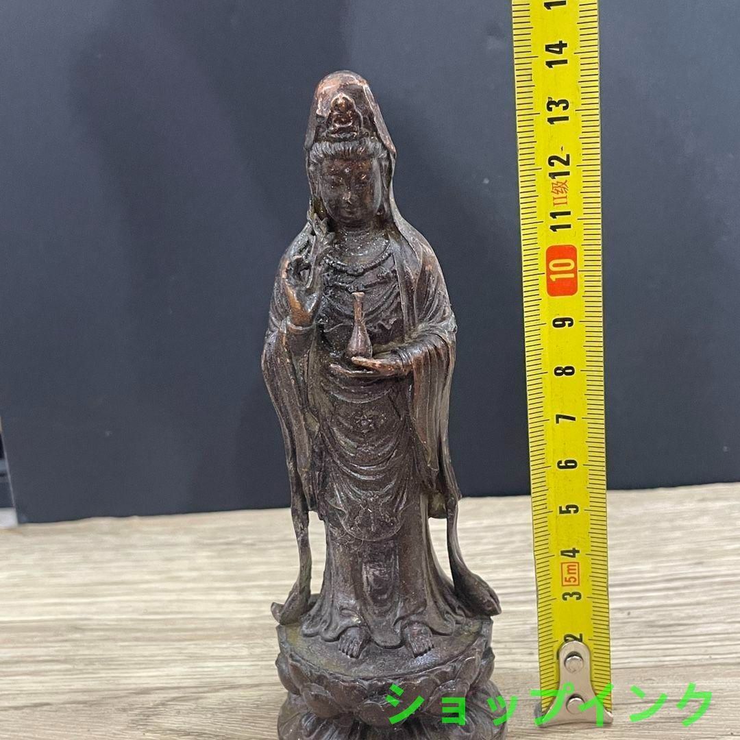 仏教美術 仏像 観世音菩薩像 小仏像 銅製 銅器 仏教美術 仏像 観世音菩薩 小仏像 銅製 銅器 - メルカリ
