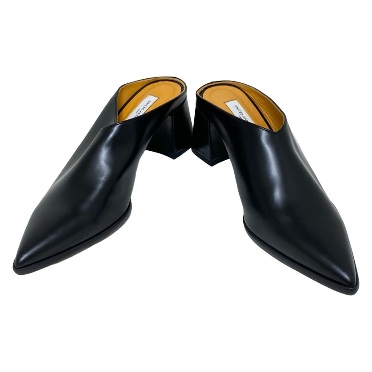 【★　様】UNITED ARROWS　2ベルトプラットミュール　ブラック　36 2ベルト プラットミュール