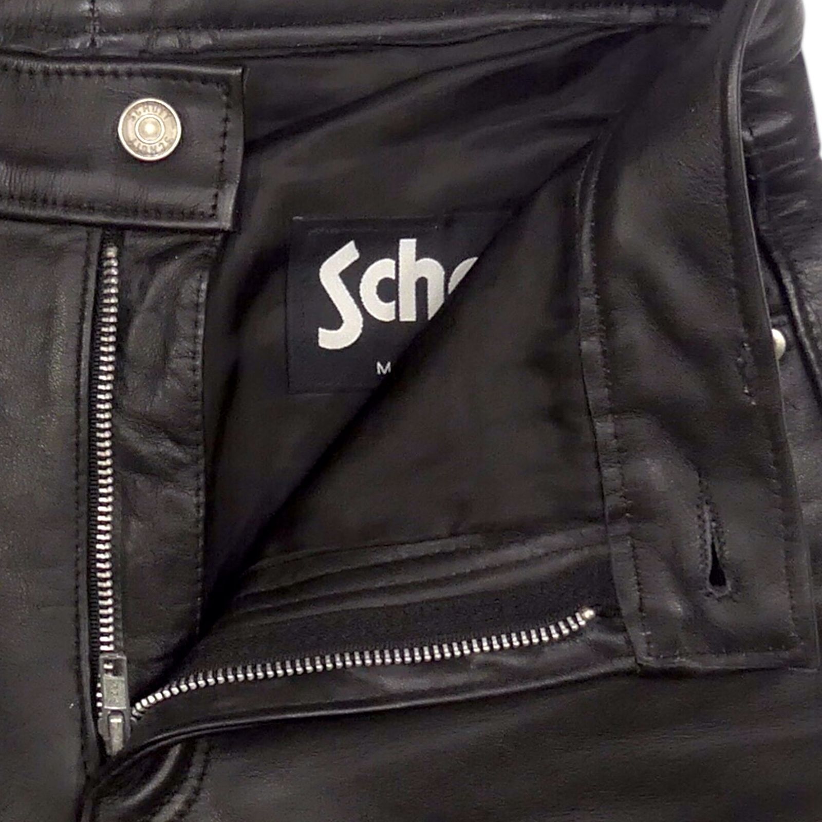 アメリカ製 Schott ショット レザーパンツ 本革 USA 黒 90s