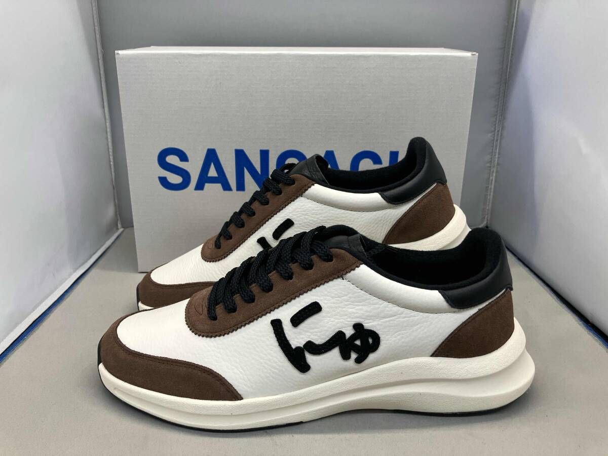 SANGACIO にゅ BLOW 『WHITE×BROWN』 スニーカー サイズ：27.5cm 