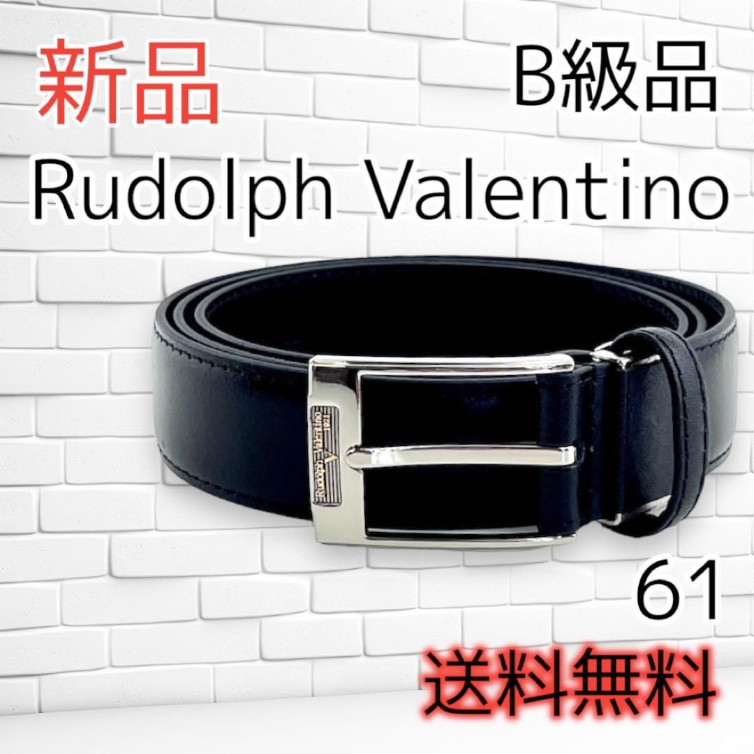 B級品 新品Rodolph Valentino ベルト レザー ブラック 黒 - 小物