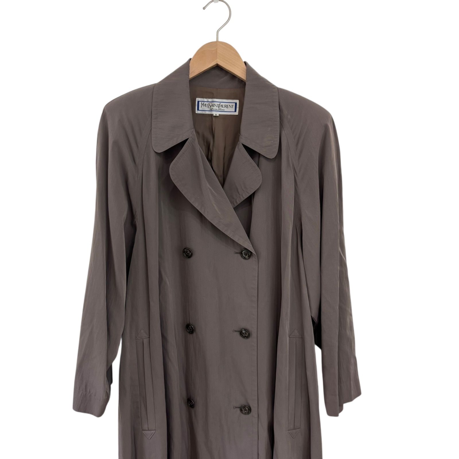 SAINT LAURENT カーキ トレンチコート 中古・古着通販】Yves Saint Laurent (イヴサンローラン