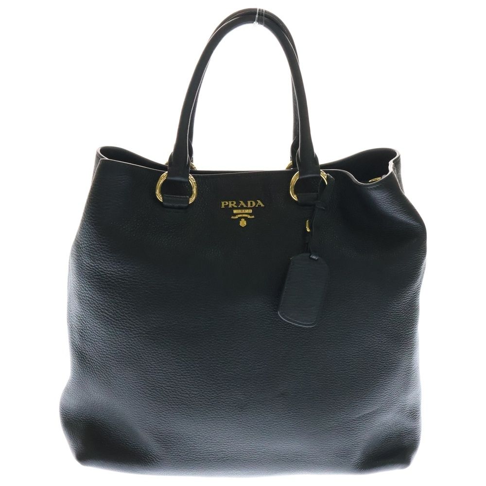 【美品】PRADA-ブラックレザートートバッグ セール】プラダ レディース ショルダーバッグ PRADA 1BG867 V44