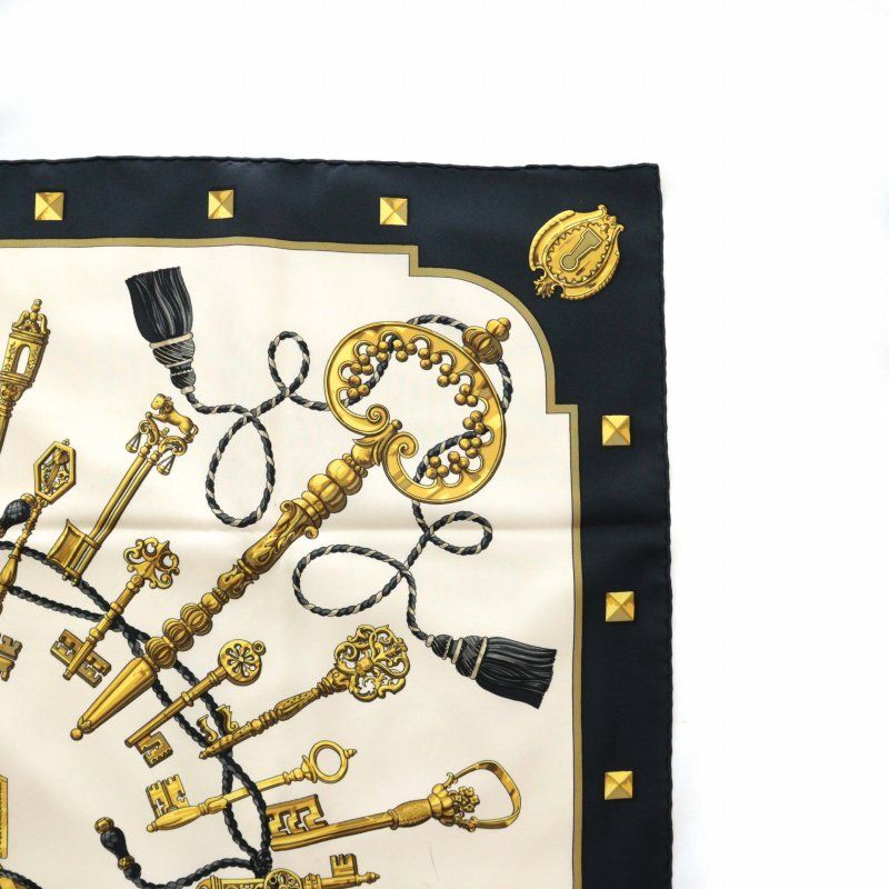 エルメス HERMES LES CLES レ クレ カレ 90 スカーフ 絹 シルク 鍵柄  