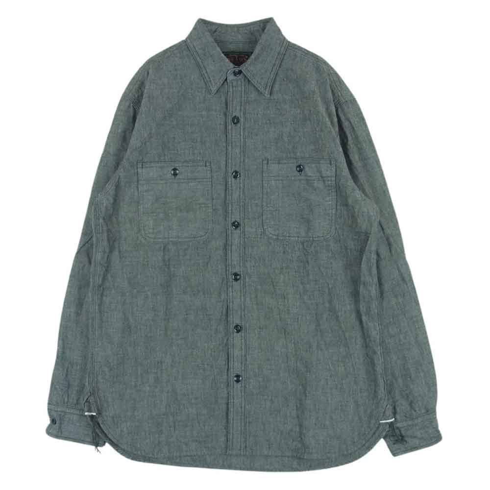 BEAMS ビームス BEAMS PLUS 長袖 WORK Chambray シャンブレー シャツ コットン 日本製 グレー系 S【中古】