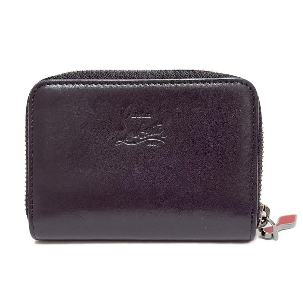 CHRISTIAN LOUBOUTIN クリスチャンルブタン コインケース パネトーネ 黒×シルバー レザー