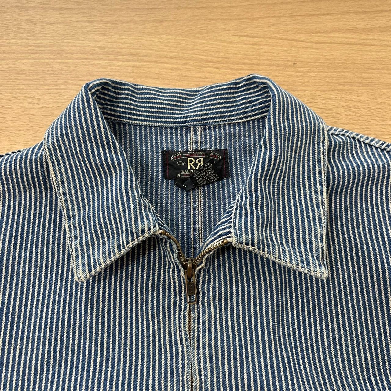 RRL 90年代 三ツ星タグ ヒッコリーストライプ ジップブルゾン L 90s RRL 三ツ星タグ ヒッコリーストライプ ジップブルゾン
