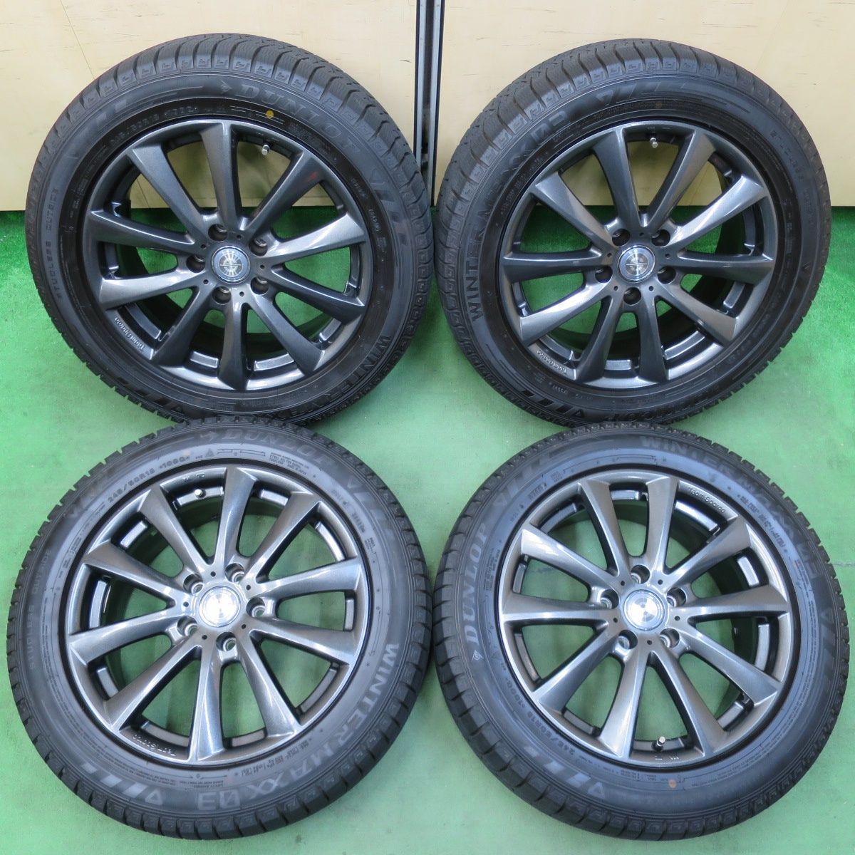 [送料無料] バリ溝！21年！キレイ！9.5分以上BMW 等 Team Sparco 245/50R18 スタッドレス ダンロップ ウインターマックス03 18インチ PCD120/5H5013106イス