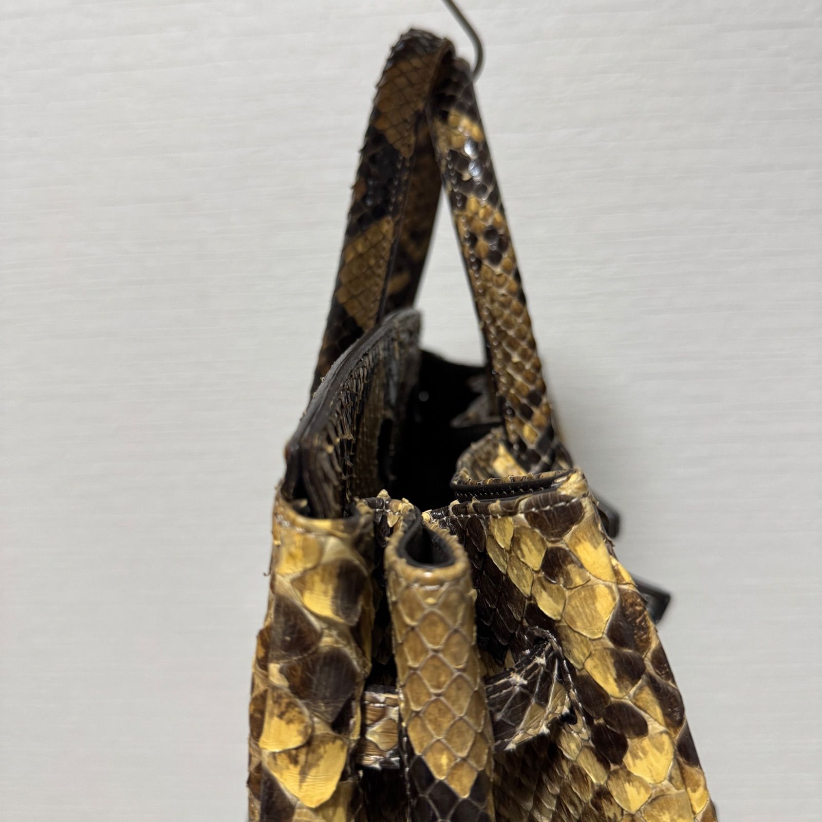 JRA パイソンレザー ハンドバッグ ブラウン系 バーキン型 カデナ付き 鍵 レディース レザー Yahoo!オークション -「バーキン風 バッグ」の落札相場・落札価格