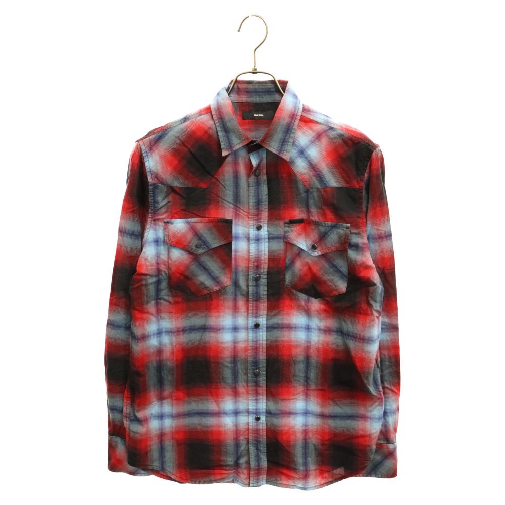 DIESEL オンブレチェック ウエスタンシャツ モノクロ　L DIESEL オンブレチェック ウエスタンシャツ モノクロ L DIESEL