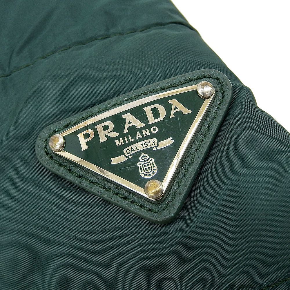 美品 プラダ PRADA 現行黒タグ ダウンジャケット メンズ レディース 6Y キッズ フード収納 110‐120㎝ 男の子 女の子