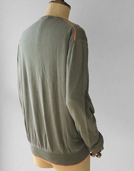 ☆美品 Cruciani ◇シルクブレンド クルーネック ニット カーキ サイズ  