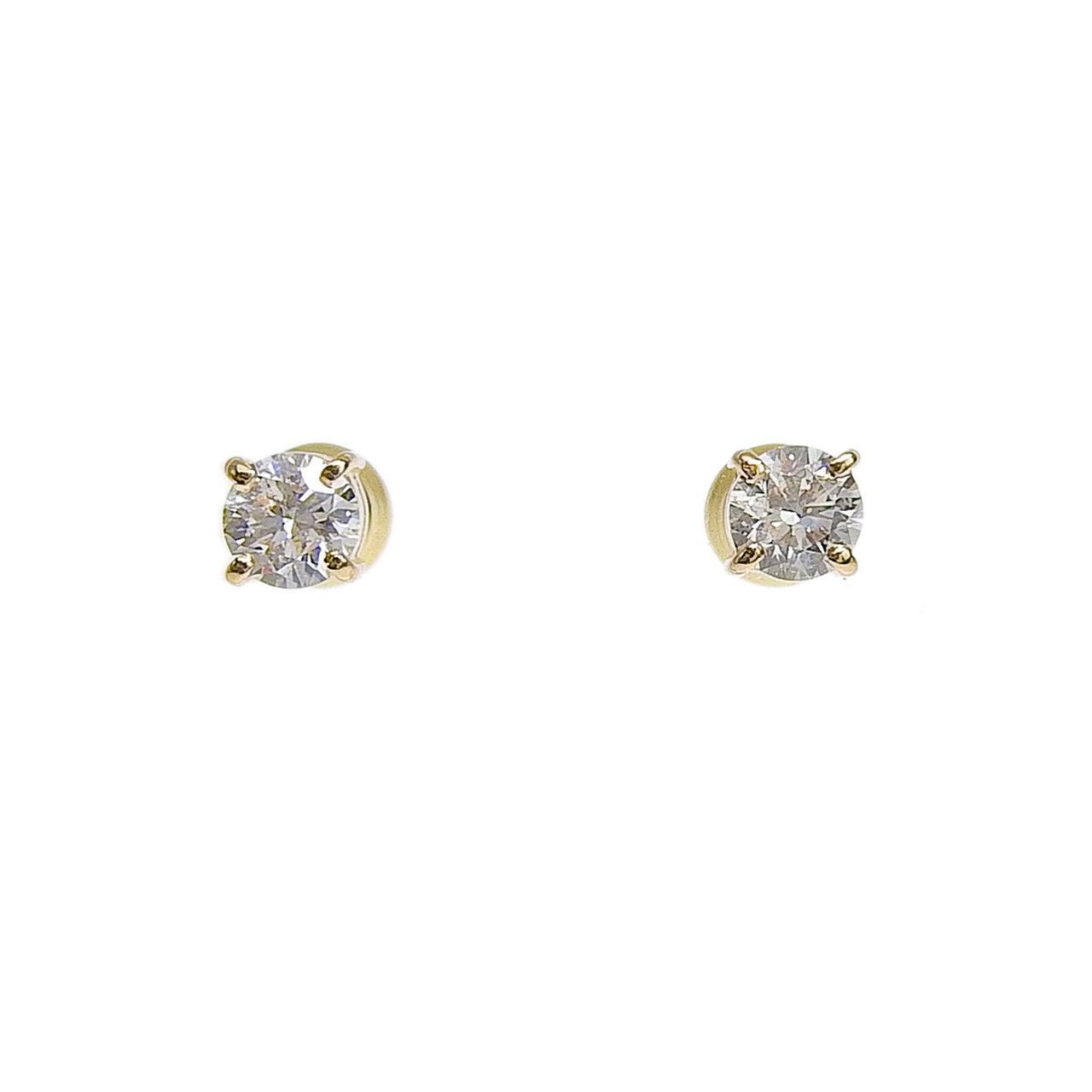 K18 YG スタッドピアス ピアス 一粒 ダイヤ ダイヤモンド 0.6ct 0.3ct