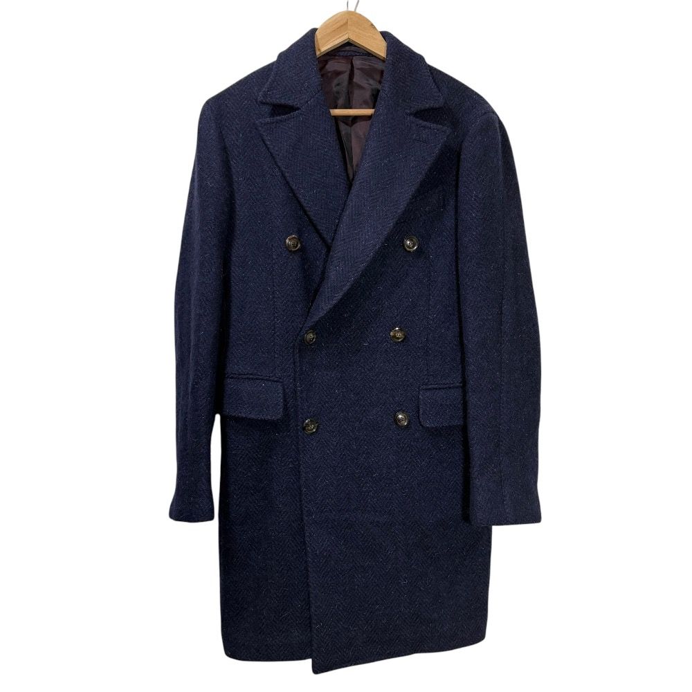 クリスマスSALE 美品Stile Latino チェスターコート　ネイビー44 美品 STILE LATINO スティレラティーノ ダブルブレスト チェスター