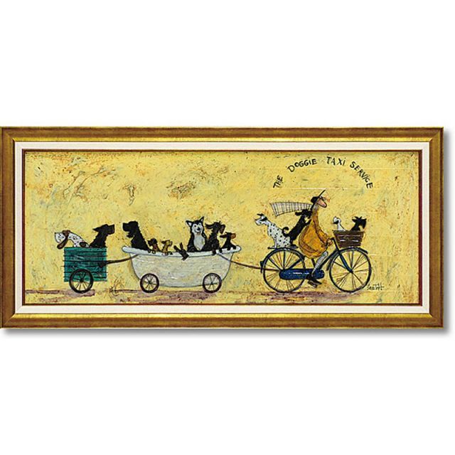 か*な様 【商品名】サム トフト「いぬタクシー」Gel加工 インテリア 額絵 サムトフト 絵画 「 いぬタクシー 」 Gel加工 Sam Toft 絵画