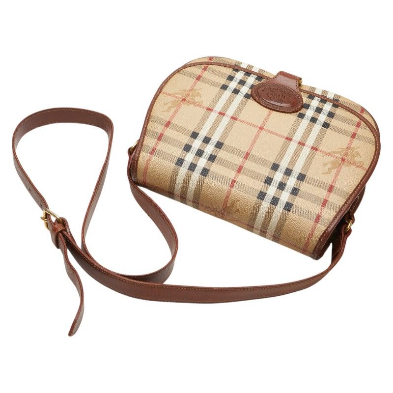 BURBERRY バーバリー ノバチェック PVC ベージュ シャードーホース BURBERRY バーバリー ノバチェック PVC ベージュ シャードーホース