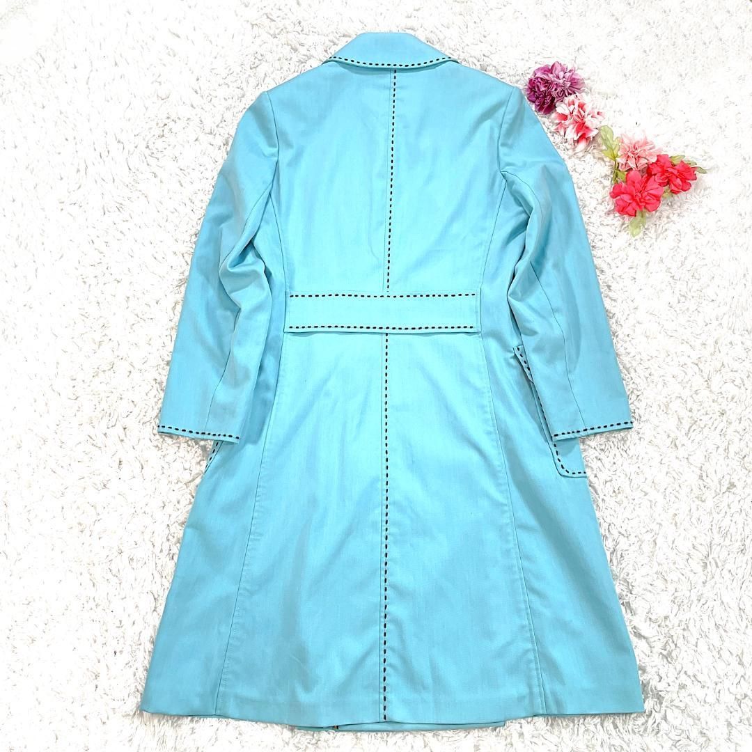 ✨極美品✨ 伊太利屋 ダブル スプリングコート ロングコート ステッチ 
