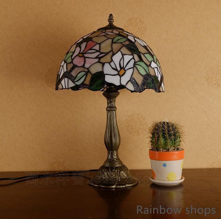 花柄 ティファニー デスクライト おしゃれ new tiffan ガラス工芸 ステンドグラス table lamp アンティーク 豪華な卓上照明 ベッドサイドランプ ティファニー デスクライト テーブルランプ 花柄 new アンティーク綺麗