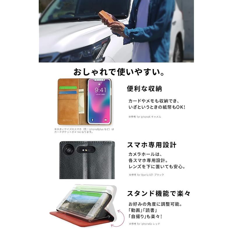 【新品】 NeedNetwork iPhone 13 用 ケース 手帳型 本革レザー スマホケース アイフォン 用 耐衝撃 カードホルダー スタンド カバー マグネットなし 1