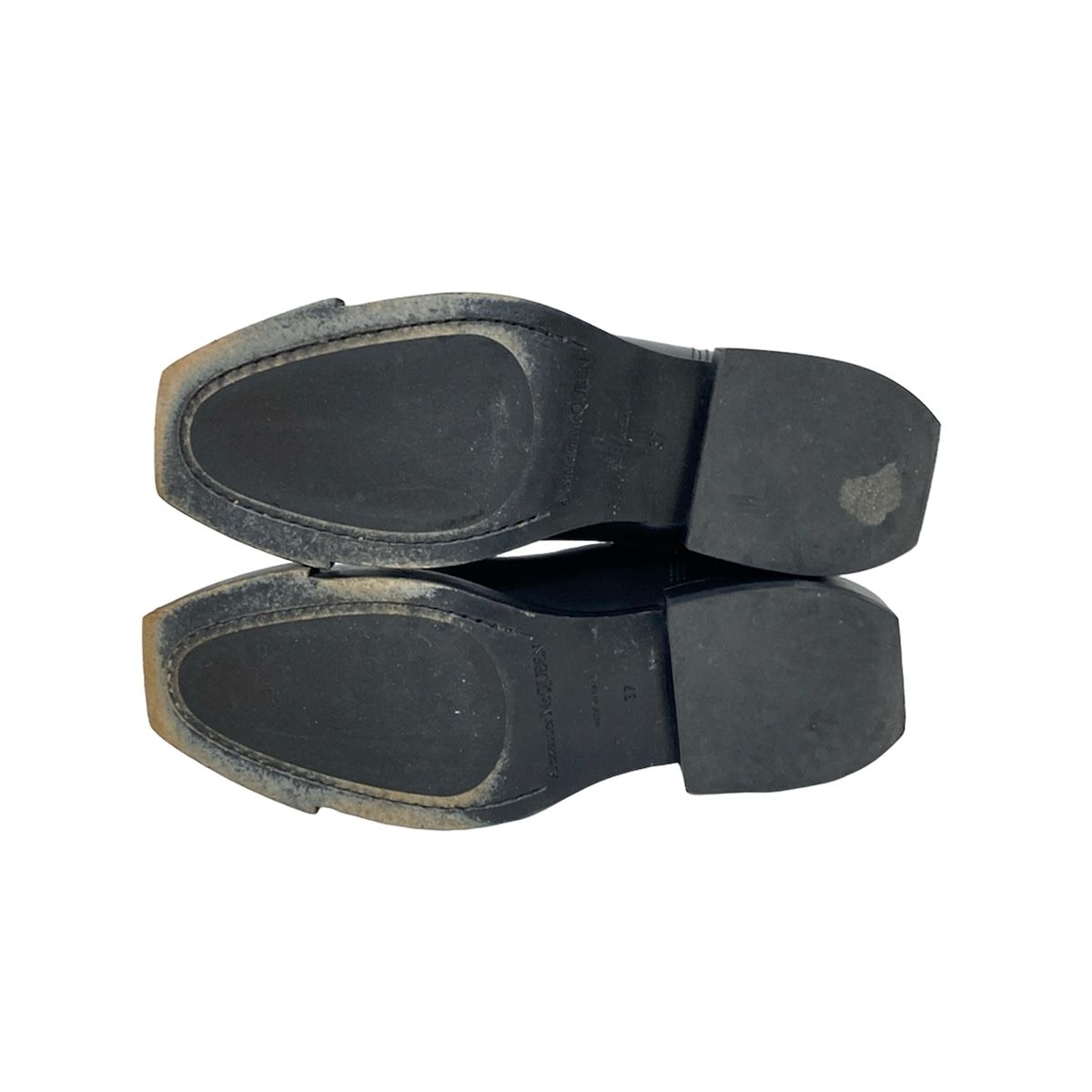 年末セール ALEXANDER McQUEEN アレキサンダーマックイーン ショートブーツ 37 レディース - 黒×レッド サイドゴア レザー