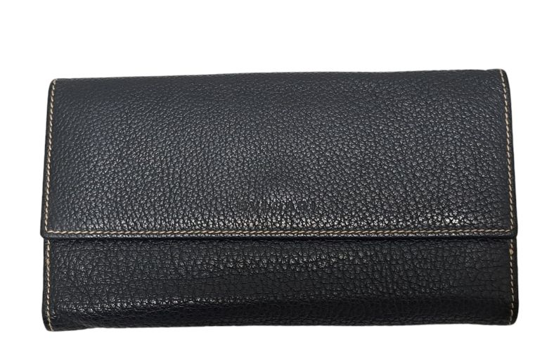 BVLGARI　ブルガリ　ブラックレザー　Ｗホック ３つ折タイプ 長財布 BVLGARI ブルガリ 長財布 Wホック 三つ折り 財布 メンズ
