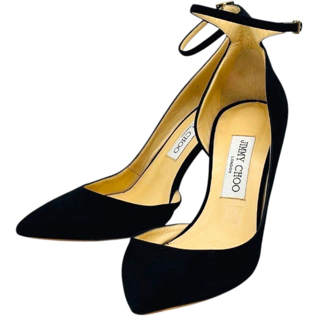 JIMMY CHOO ブラック スエード ハイヒール 美脚×洗練フォルム✨】 JIMMY CHOO ジミーチュウ パンプス ハイヒール