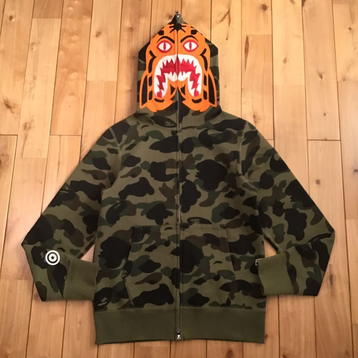 1st camo green タイガー パーカー Sサイズ Tiger full zip hoodie a  