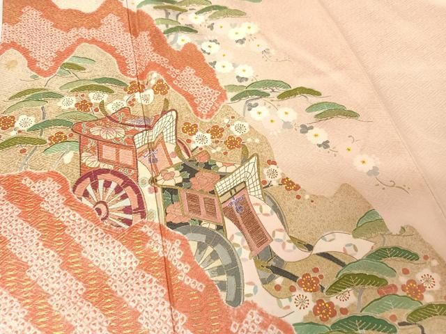 平和屋着物○京友禅の第一人者 松井青々 訪問着 絞り 御所車梅松文 暈