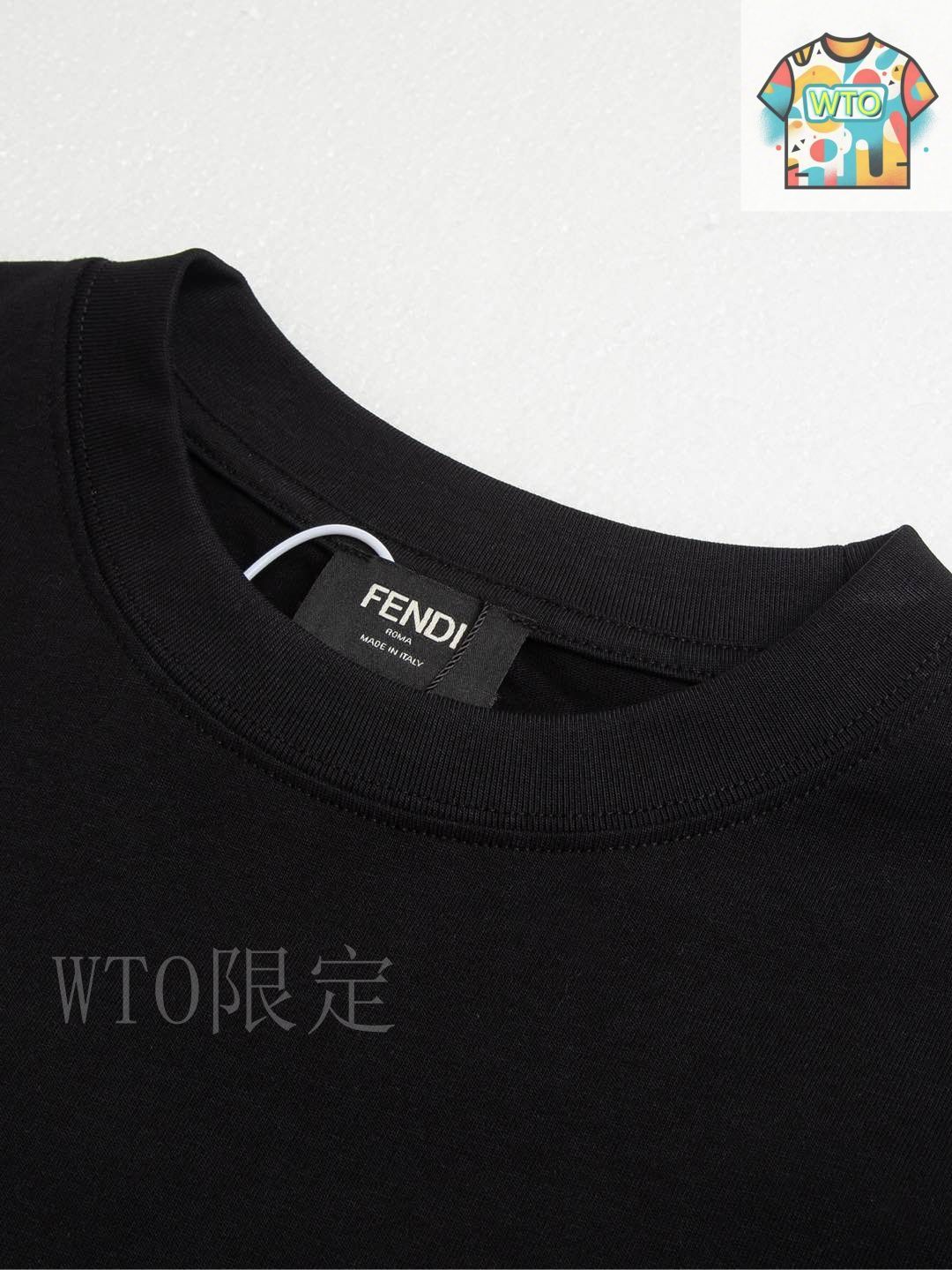 今日WTO】Fendi 25 早春 前後刺繍ショートスリーブ T シャツ
