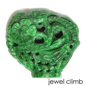 立体感溢れる彫刻作品！本翡翠カービング 宝石 ルース 58．98CT