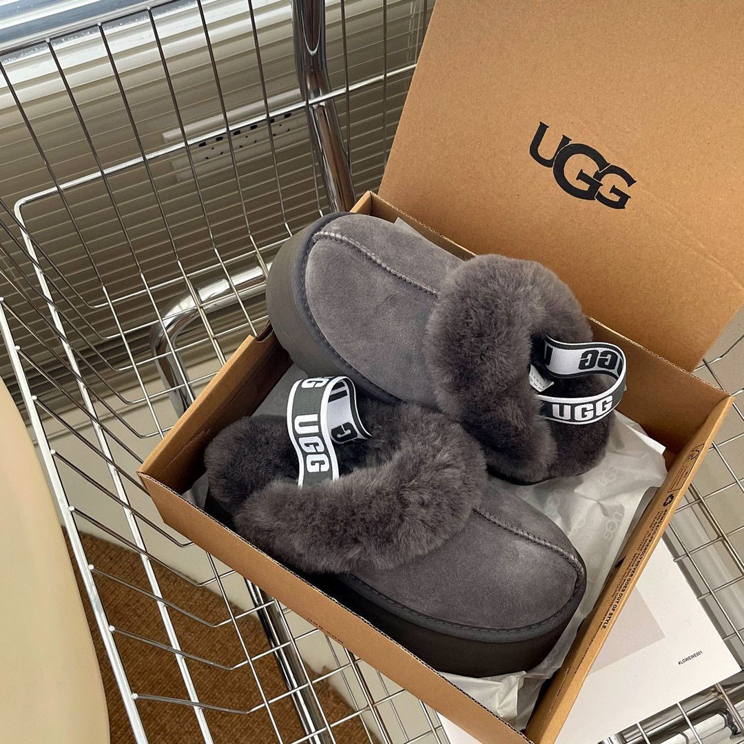 新品 UGG アグ サンダル レディース ファンケット 厚底 5cm グレー