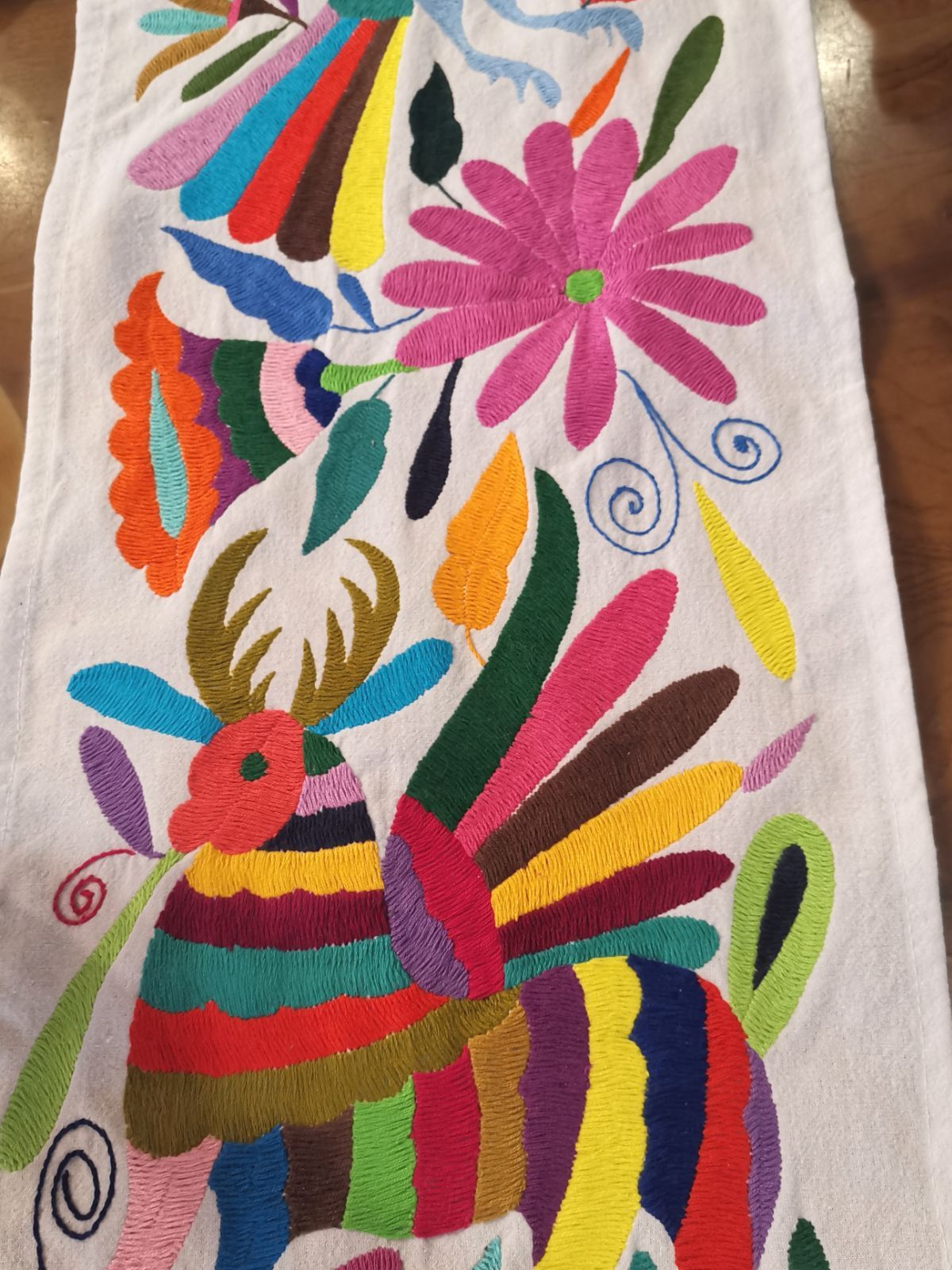 鮮やか オトミ刺繍 テーブルランナー メキシコ ハンドメイド 約198×45 鮮やか オトミ刺繍 テーブルランナー メキシコ ハンドメイド 約198×45
