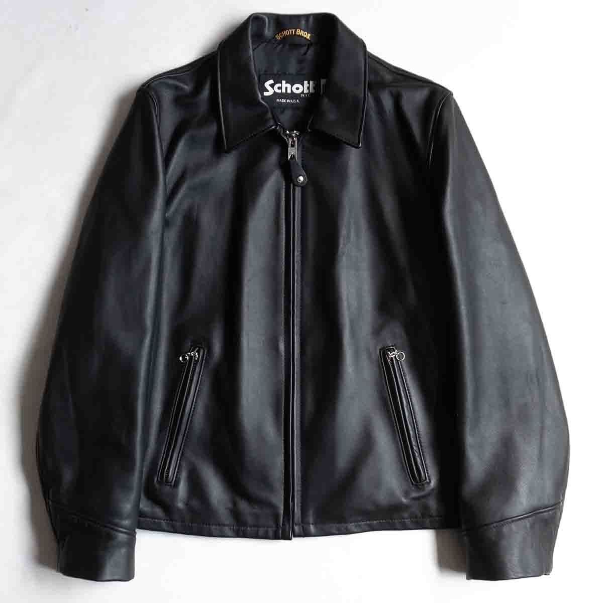 SCHOTT 223US|7526|シングルライダースジャケット 40 襟 レザー アメリカ製 ショット 25050245