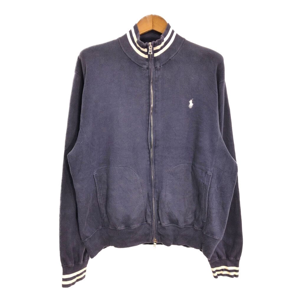 Polo by Ralph Lauren ポロ ラルフローレン スウェットジャケット 大きいサイズ ネイビー (メンズ XXL) 中古 古着 R9913