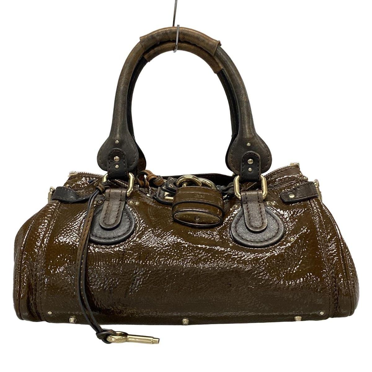 ✨️極美品✨️ Chloe クロエ パディントン ハンドバッグ カーキ　エナメル ✨️極美品✨️ Chloe クロエ パディントン ハンドバッグ カーキ