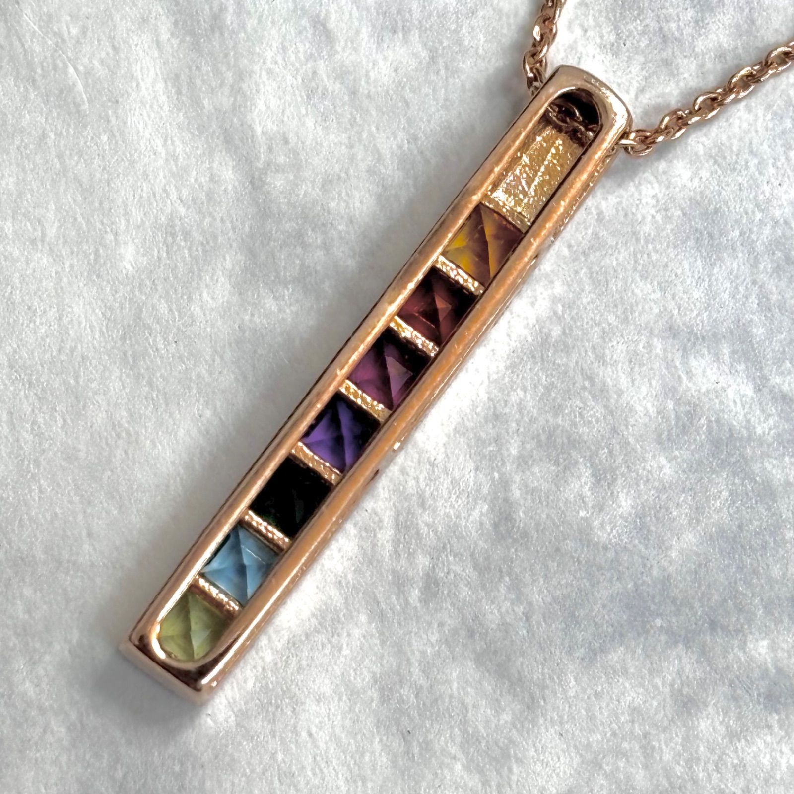 美品K18⭐️マルチカラーストーン ネックレス】 田中貴金属