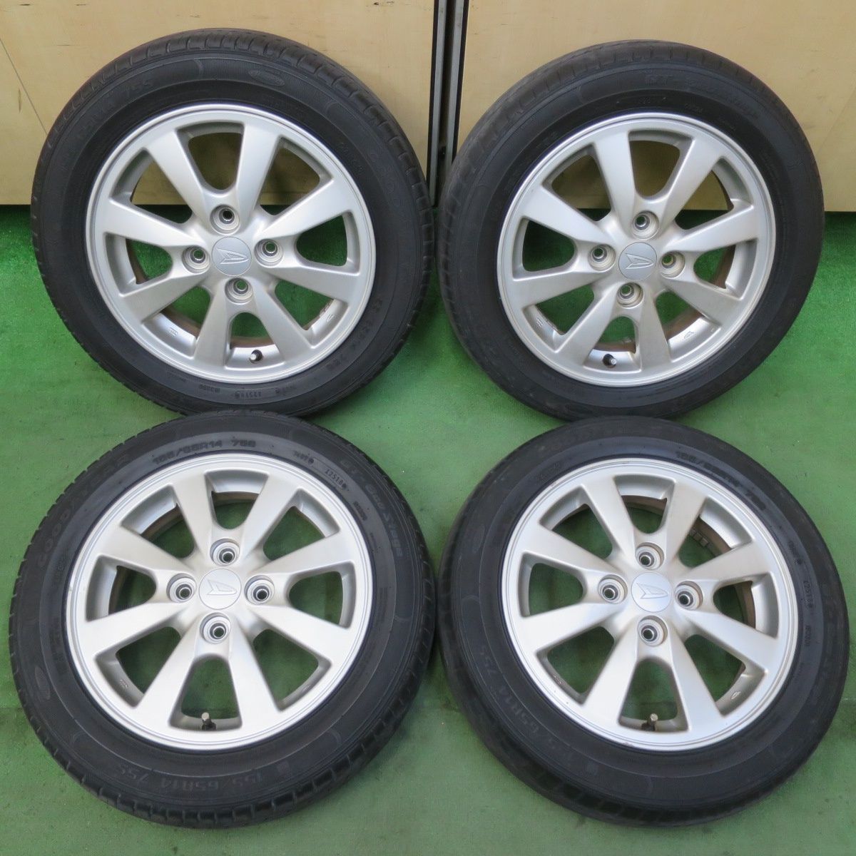 4本価格 ダイハツ ムーヴ タント 等 純正 155 65R14 グッドイヤー GT-Eco Stage 14インチ PCD100 4H 5091103イノ