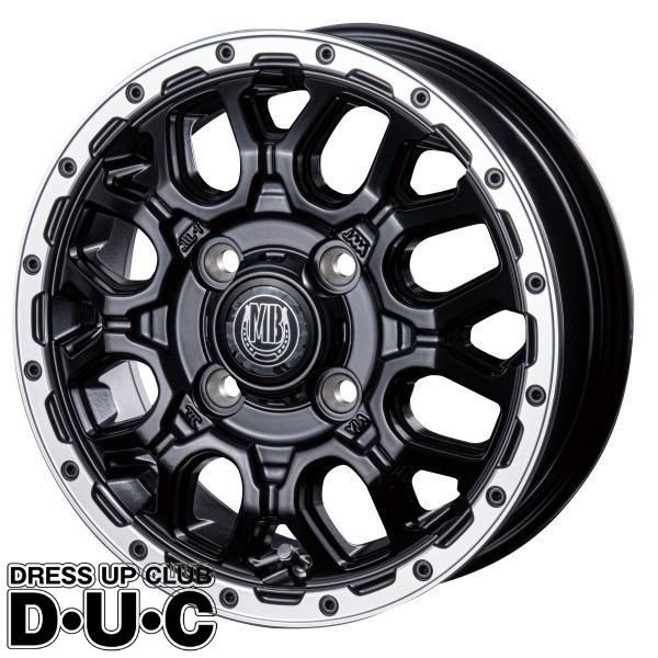 12インチアルミホイール 4本セット 軽トラ 軽バン MUD BAHN XR-800M MBK RPブラックリムPOL 12-4.0 12-4.00B