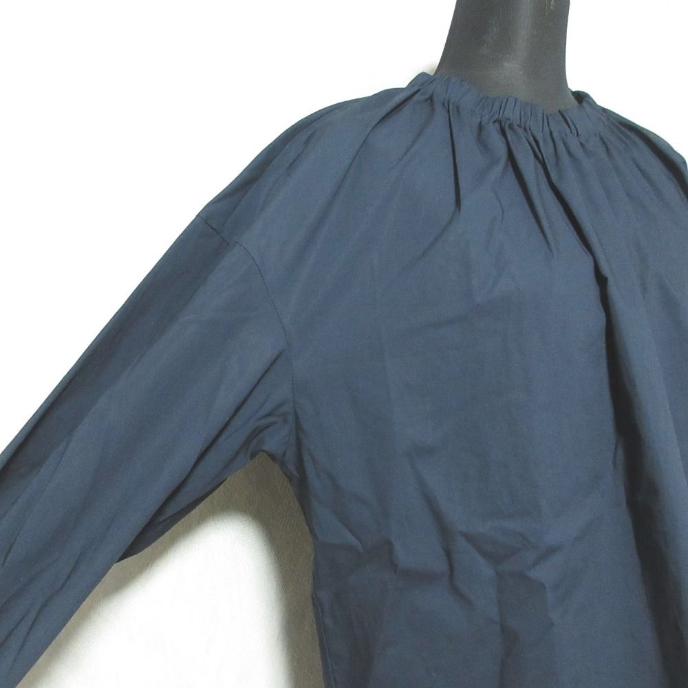 美品 21AW L'Appartement アパルトモン コットンギャザーブラウス カットソー 21051560300430 ネイビー レディース 古着 中古 美品 21AW L'Appartement アパルトモン コットンギャザー