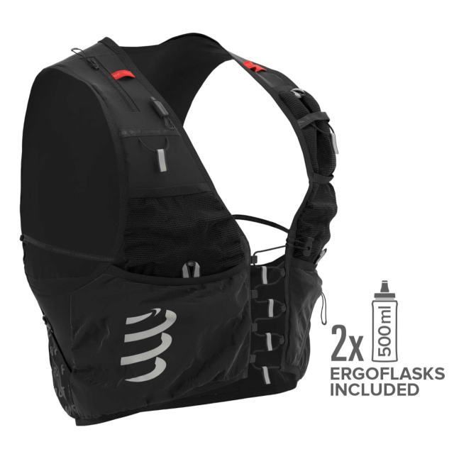 Compressport コンプレスポーツ トレイルランニング ランニングベスト UltRun S Pack Evo 10 CU00088B Black 10L ウルトラン Sパック ザック リュックサック バッグ トレランザック マラソン ランニング アウト