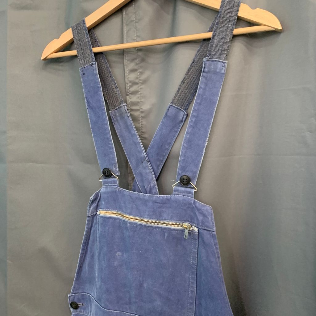 60s ~ Euro Vintage ユーロ ビンテージ ワーク Work ル ヴィクトリユー le victorieux オーバーオール モールスキン インクブルー No.I362