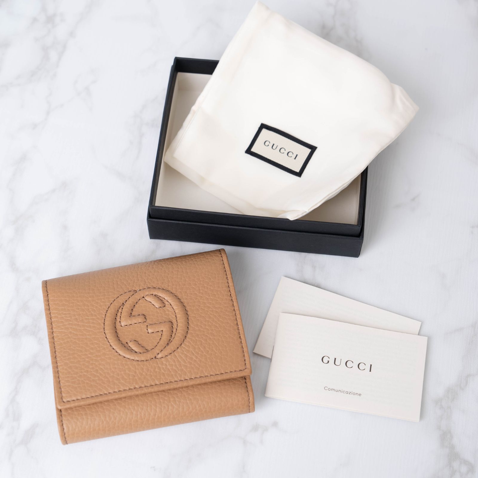 GUCCI グッチ SOHO ソーホー GGレザー 三つ折り財布 ウォレット