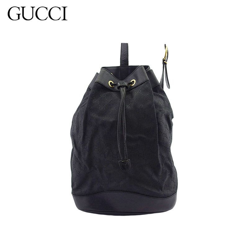 グッチ GUCCI ショルダーバッグ GGキャンバス ブラック ゴールド